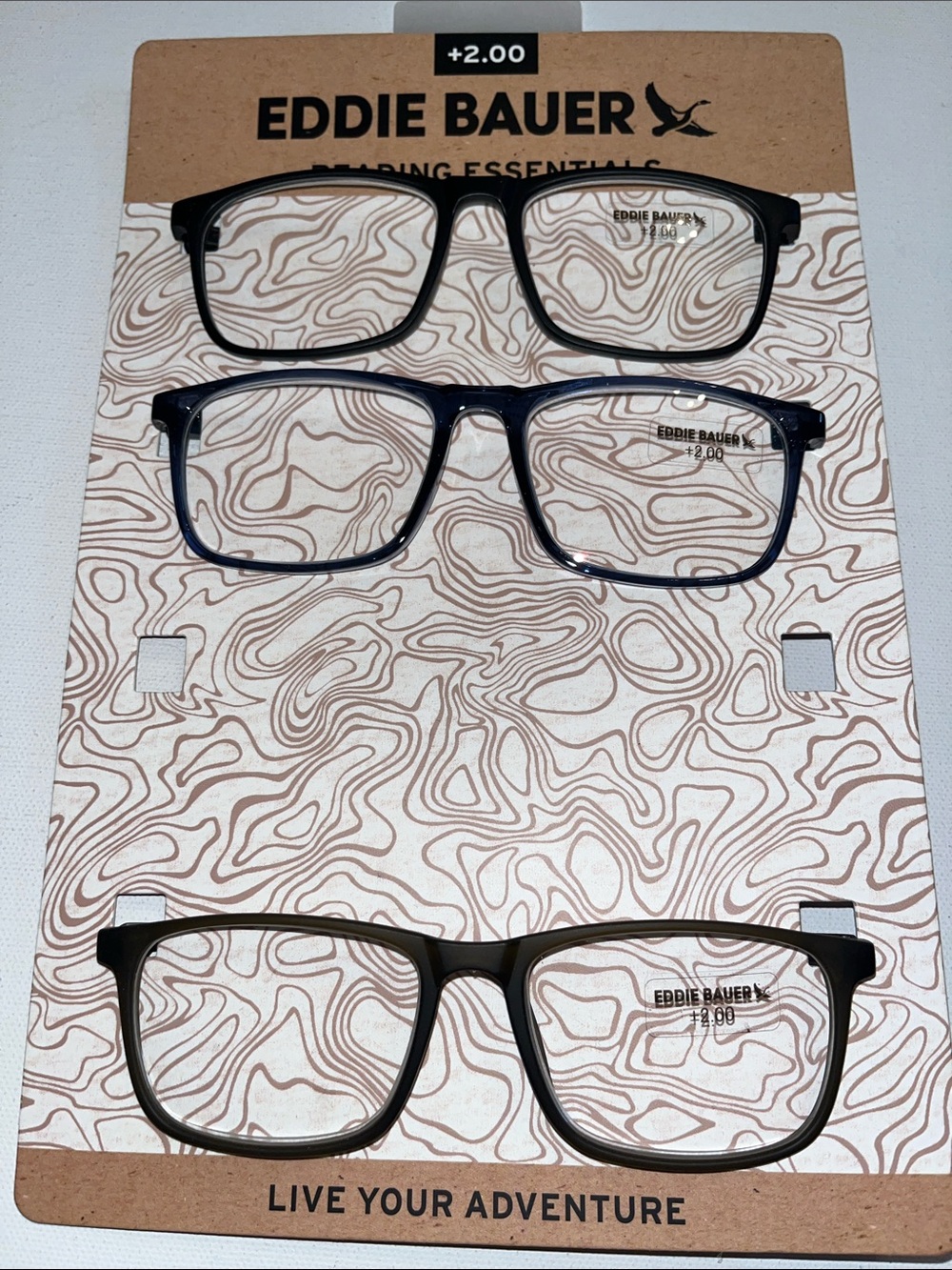 Eddie Bauer Men's Reading Glasses 3 pair pack +2.00  New